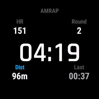 WodCraft AMRAP Timer — HR, rounds, distance, GPS